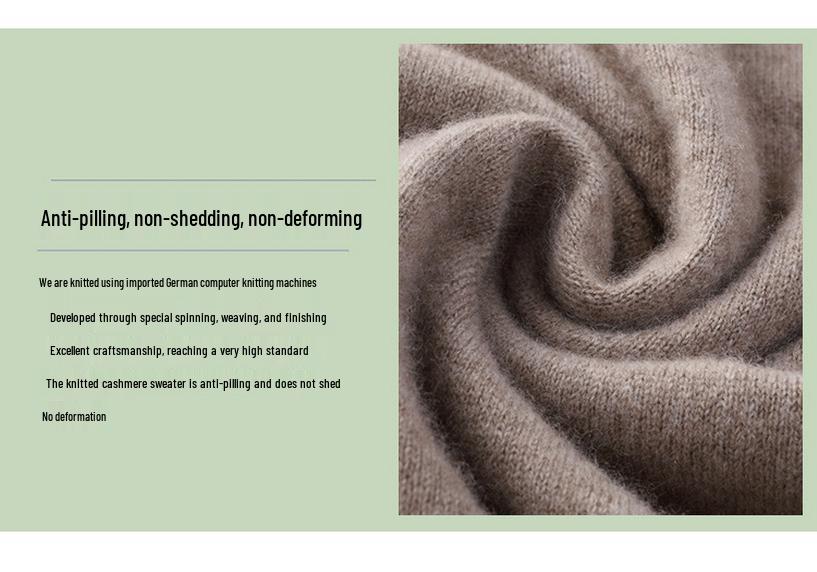 Ordos Cashmere Women's Stand-up Collar Garter Stitch Base Layer (Thickened Version)