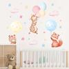 1Pc Cartoon Cute Animals Rabbit Balloon Wall Sticker Decoration for Bedroom Girls Gift Wall Art Home Decor Living Room Kids Room