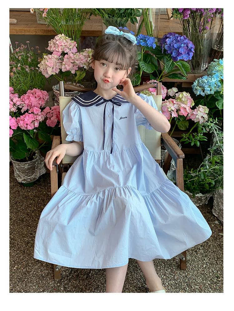 Girls' summer dress 2026 new stylish girls' college style dress children's summer dress super beautiful princess dress