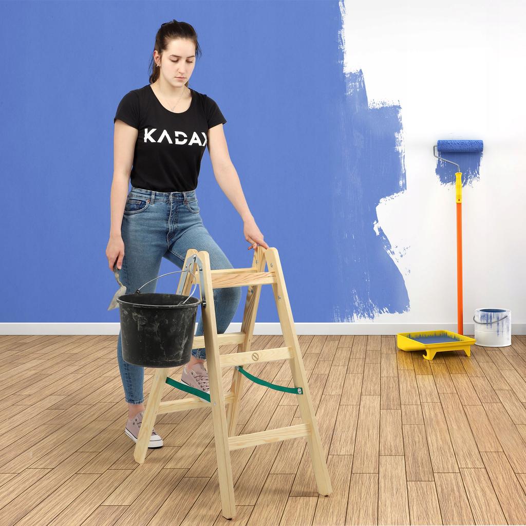 KADAX Wooden Painter's Ladder Step Ladder Double-Sided 150kg