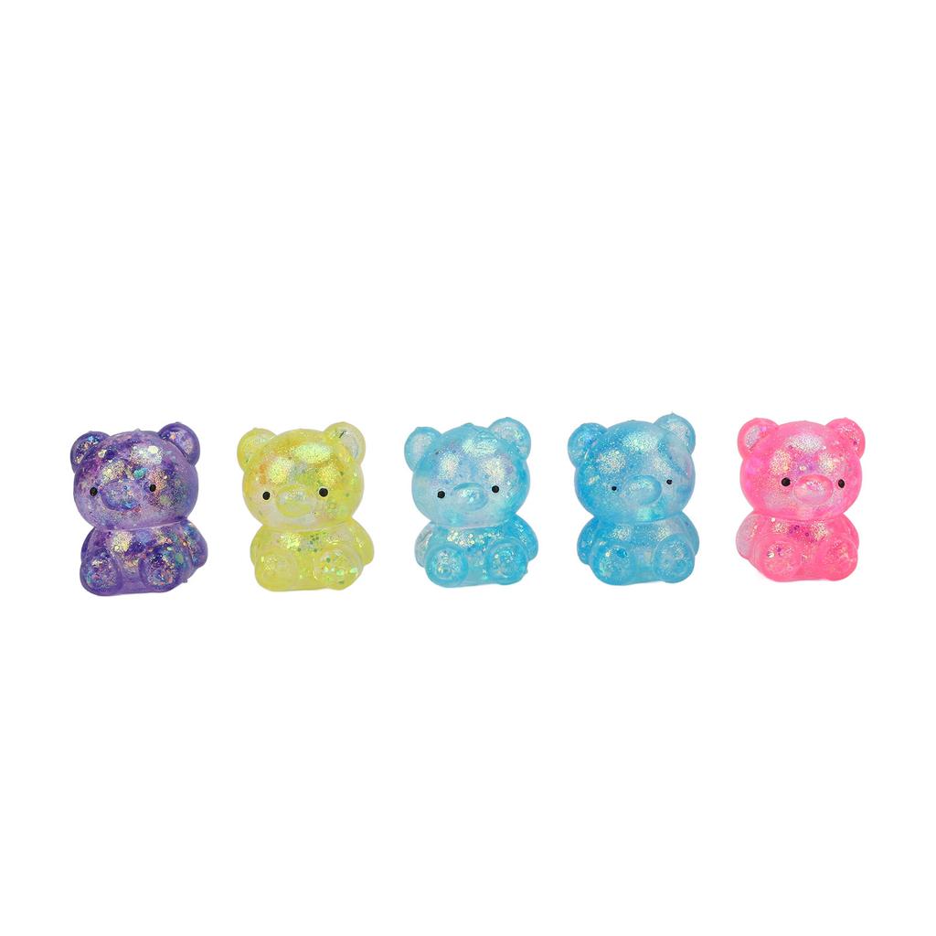 5Pcs Bear Stress Ball Squeeze Ball Mixed Color Soft Flexible TPR Stress Relief Slow Rising Stretchy Dough Balls for