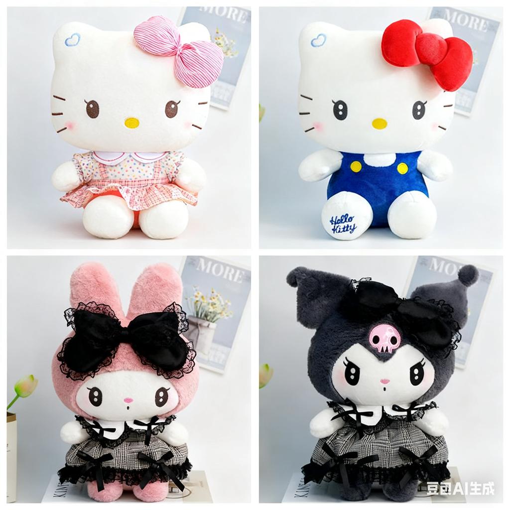 Cute Anime Cat Plush Toy Soft Stuffed Animal Pillow Kawaii Doll Birthday Gift For Girls