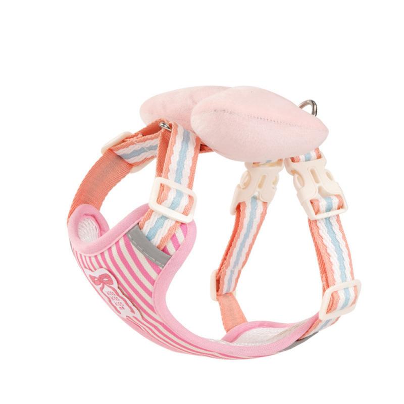 Dog Harness with Bowtie – No-Pull, Escape-Proof Pet Leash for Small Dogs, Breathable Mesh Vest for Daily Walks, Adjustable Reflective Strap