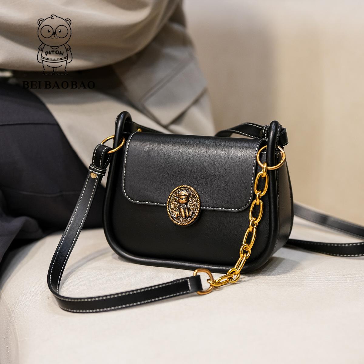

Saddle Bag, Solid Color Shoulder Bag, Casual Women s Bag, Versatile Crossbody Bag, Women s Small Bag чорний