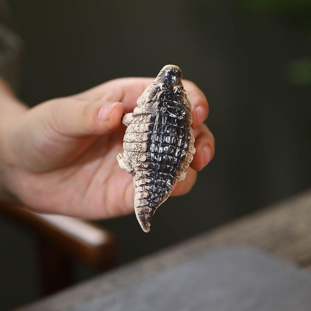 Mini Crocodile Tea Pet Handmade Crocodile Statue  Tea Ceremony Tea Play Home Boutique