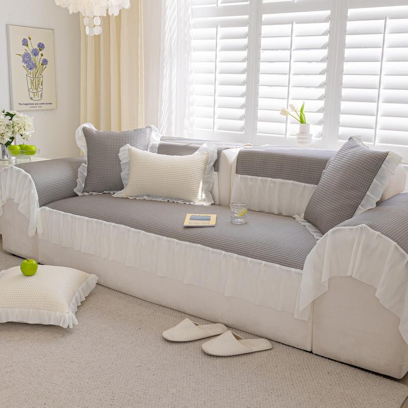 Small Fresh Ins Style Ice Silk Cool Feeling Sofa Cushion Summer Cooling Mat Anti-slip Summer Mat Seat Cushion Sofa Cover