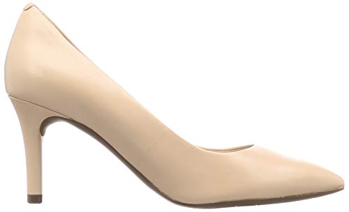 Rockport Total Motion 75mm Pointy Toe Heel Plain Pumps, Women's RPI-CI0452M, Neutral Beige Leather, Size 24.0cm, Medium