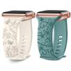 Strap For Apple Watch Band 44mm 40mm 41mm 42 45mm 49mm 46mm Floral Engraved bracelet correa iwatch series 10 9 SE 8 Ultra 2 3 11