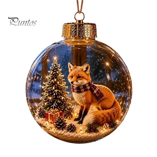Sfere di Plastica Antirottura Ornamento Storia di Natale Luminoso, Mini Scena Festiva nella Sfera, Decorazioni Luminose Regalo Sfera Trasparente da Appendere all'Albero di Natale