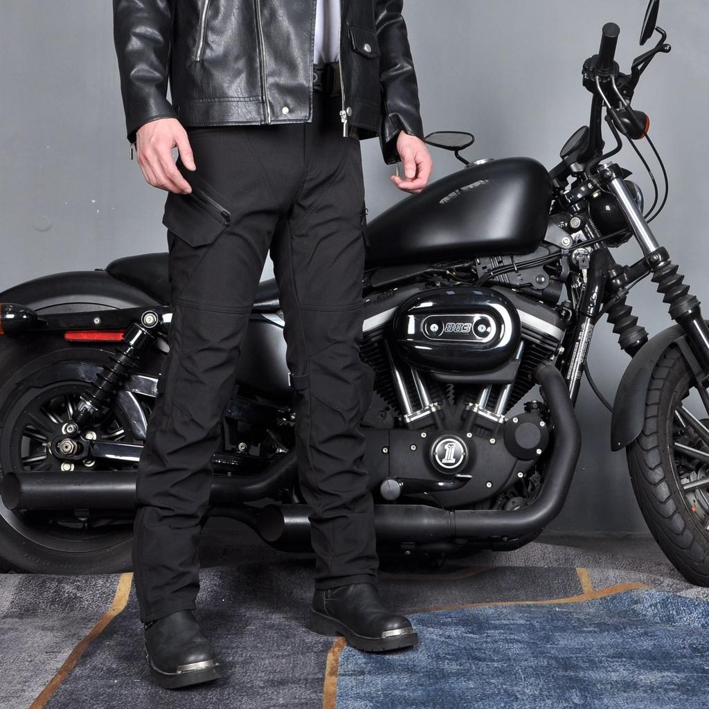 New product Motorcycle Four Seasons Anti-drop Riding Pants, Waterproof and Windproof Double Layer Breathable High Waist Locomotive Anti-drop Pants Men