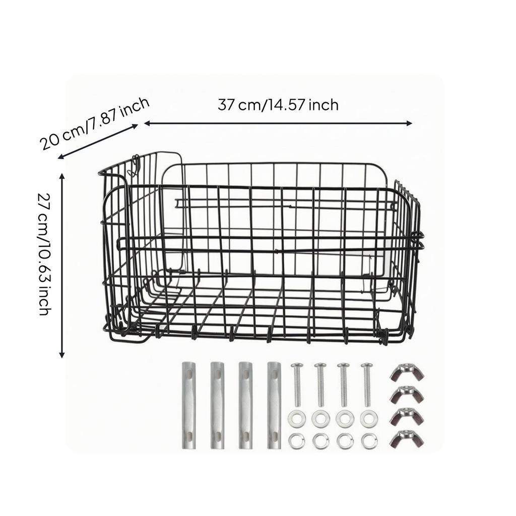 Folding Rear Cycle Basket Shockproof for Commuting