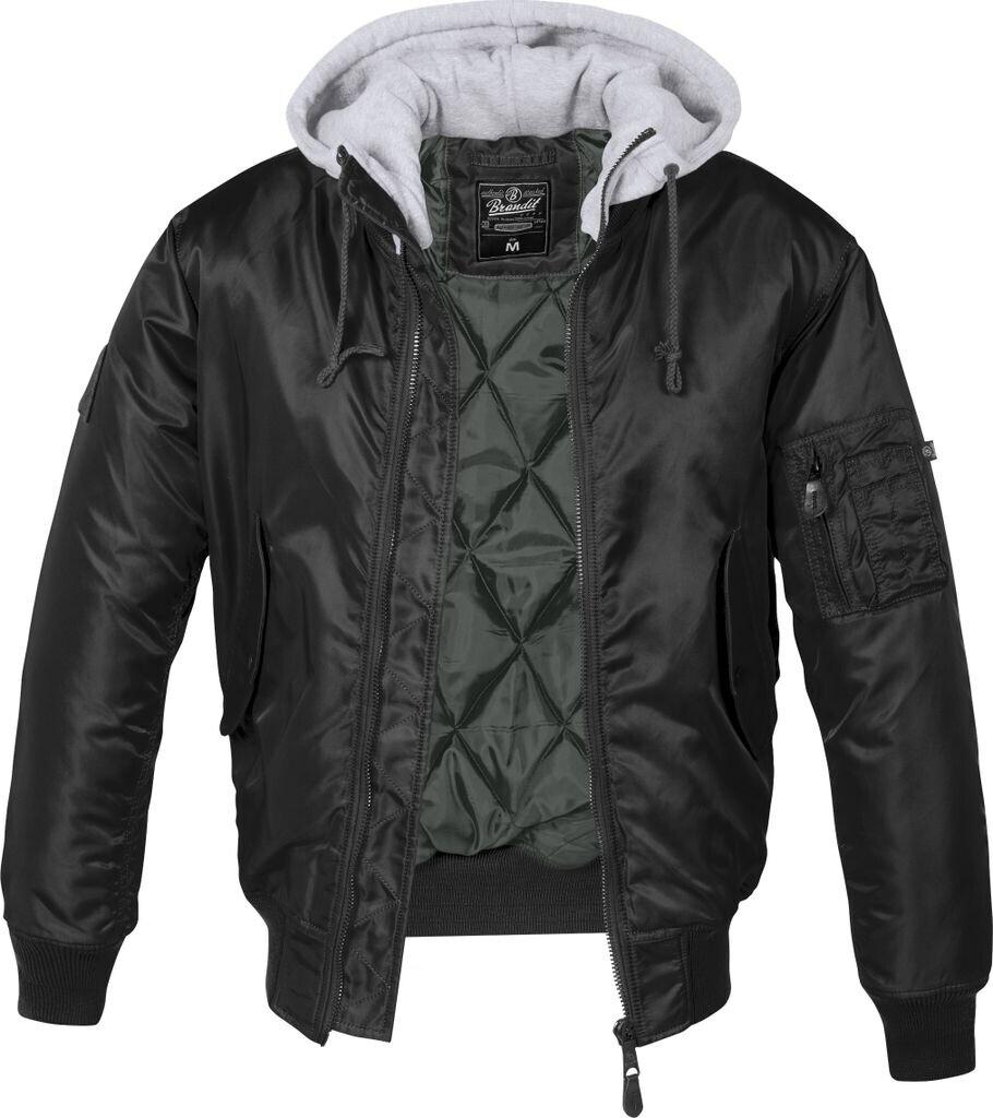 Winter Jacket Brandit MA1 Sweat Hooded Jacket Black-grey