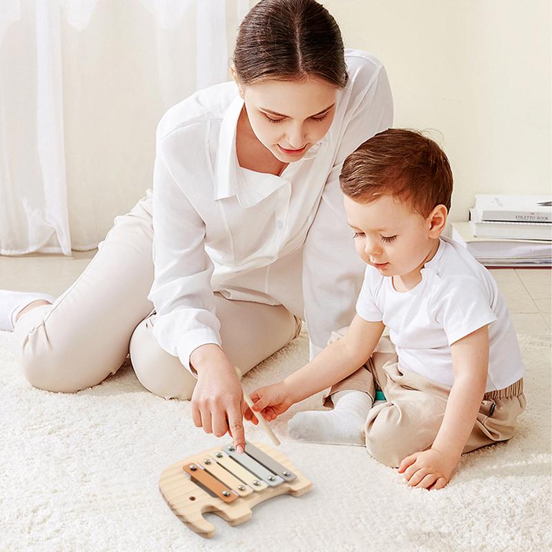Baby Montessori Toy Cartoon Elephant Percussion Instrument Xylophone Toy Baby Early Sensory Educational Musical Instruments Gift