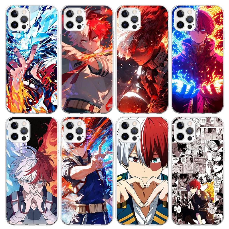 Todoroki Shoto MHA My Hero Phone Case For iPhone 17 Air 11 13 Mini 14 15 Plus 16 12 Pro Max 16E SE 7 8 Pattern Soft TPU Back Cov