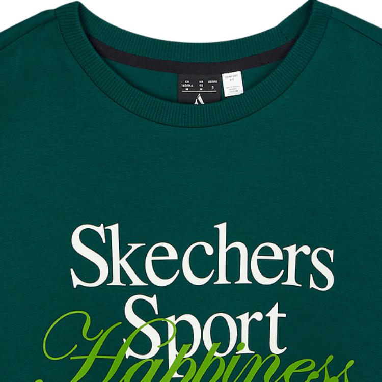 Skechers Sports Casual Round Neck Knitted Pullover Comfortable Sweatshirt Women Sweatshirt Garden-Green L324W019-00XW
