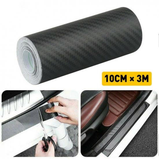 1/2set 10CMX300CM Carbon Fiber Car Sticker Door Sill Scuff Anti Scratch Protecto