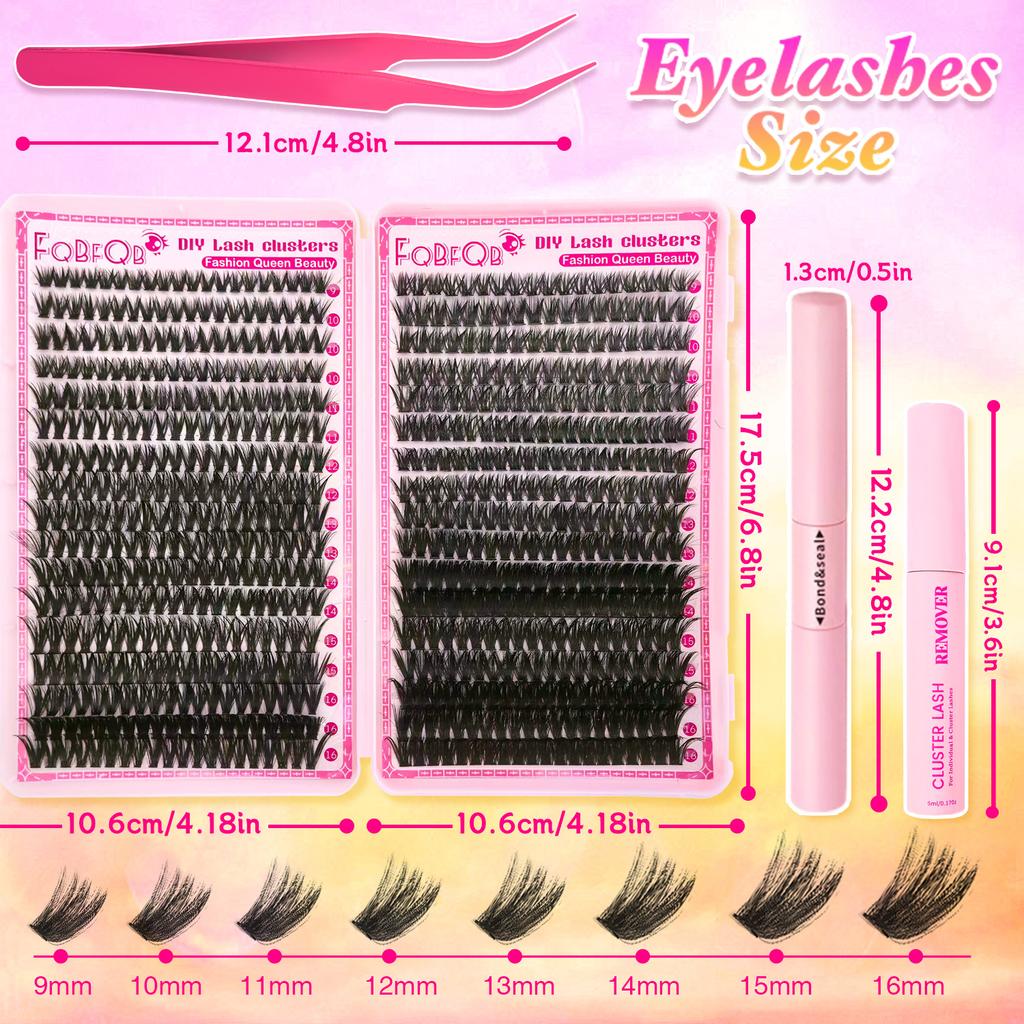 JOAMY New Package Pre Glued Cluster Lashes Long Lasting 0.05 0.07 Press On Bottom Lashes Diy Clusters Lashes Kit