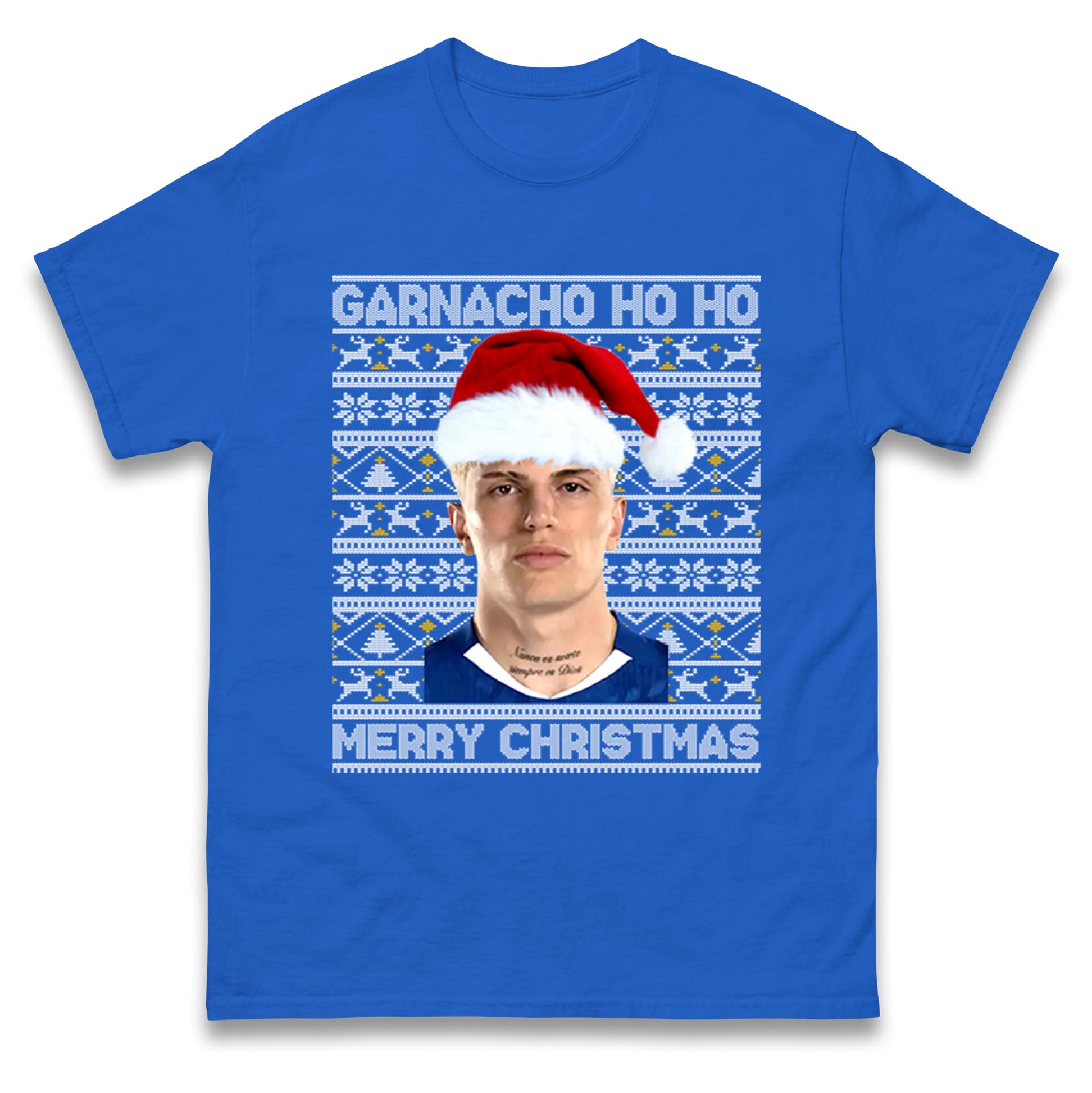 Garnacho Ho Ho Christmas T Shirt Tshirt Mens Womens Unisex Tops Tees L
