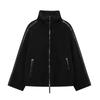 Giacca Cardigan da Donna Versatile Larga con Collo Rialzato in Velluto Teddy e Zip Doppia, Stile Europeo e Americano