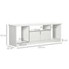 Mobile TV Panca TV Design Contemporaneo - 3 Scomparti Aperti, Armadietto a Doppia Porta - Dim. 120L x 30P x 41A cm - Truciolato Bianco