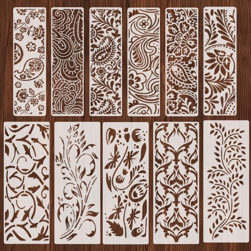 

Новый 11 шт./набор, Шаблон с темой текстурированной лозы, Тема «Сделай сам», Многоразовый, DIY одежда, Домашний декор