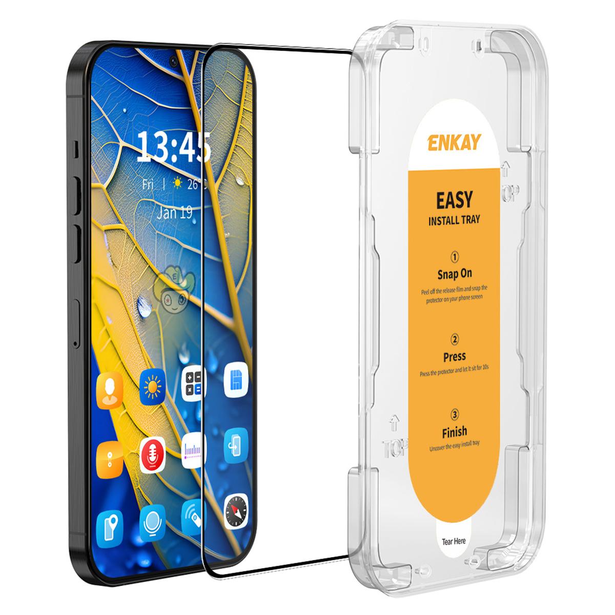 

ENKAY HAT PRINCE For Samsung Galaxy M53 5G Anti-explosion Screen Protector Silk Printing Black Edge As Shown A