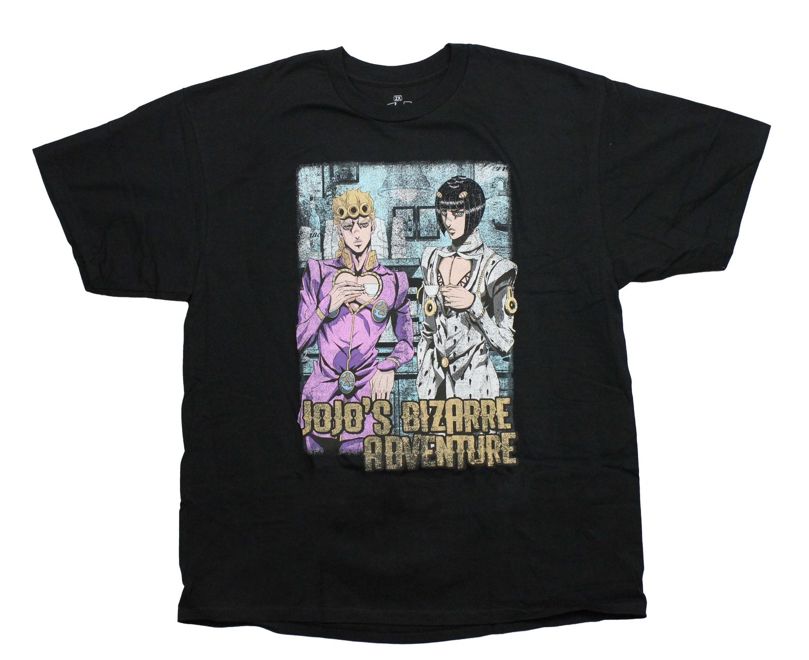 Jojo s Bizarre Adventure New Adult T-Shirt - Duo Drinking & Hugging On Back XXXL