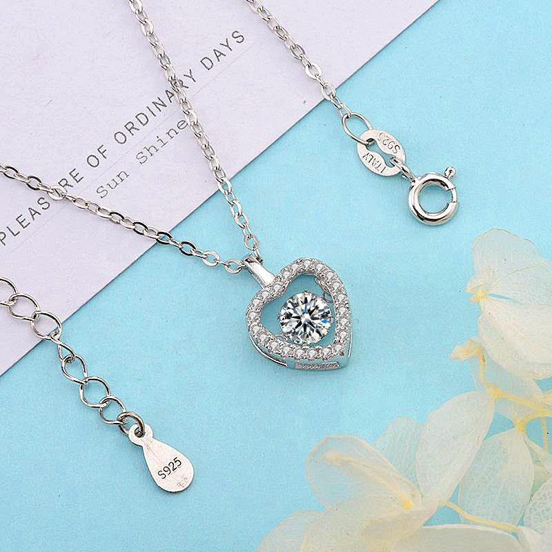 925 Sterling Silver Love Pendant Diy Accessories Pulsating Soul Motion Clavicle Necklace Women's Everything with Niche Accessories