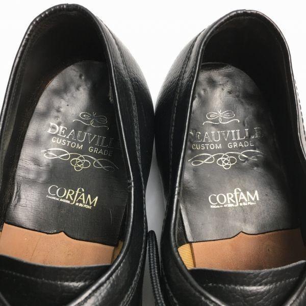60s Vintage DEAUVILLE Rare CORFAM Leather U-Tip Business Shoes Black size 9 26.5-27.0(USED)