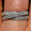 Huitan Newfashioned Bright Zirconia Ring Female Engagement Ceremony Accessories Gorgeous Trendy Finger Jewelry for Wedding Party
