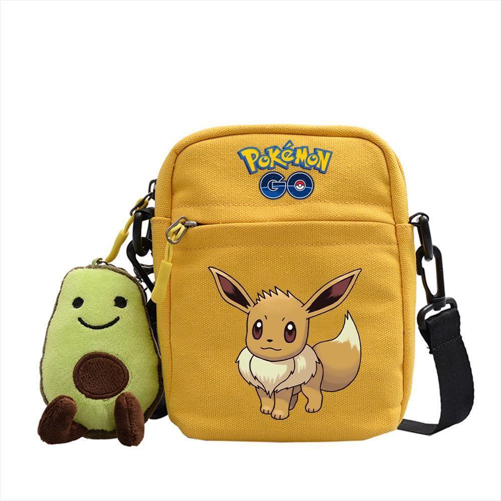 Plecak z anime Pokemon Mała płócienna torba na ramię z kieszenią na zamek do codziennego użytku