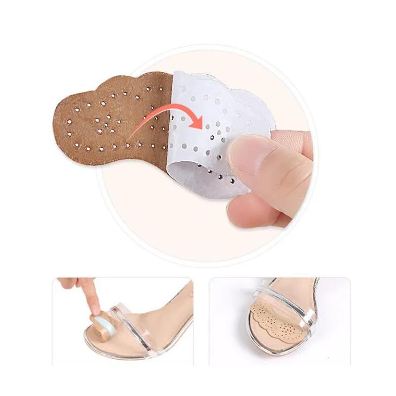 1 Pair Leather Forefoot Pads for Women High Heels Anti-slip Foot Care Shoe Pads Stickers Pain Relief Insert Insoles Toe Cushions