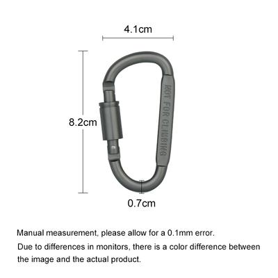 8cm D-Ring Carabiner Hooks Camping Equipment Alloy Aluminum Survival Gear Camp Mountaineering Hook Outdoor Travel Kit Carabiner