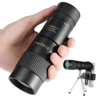 Výkonný 8-40x40 monokulární profesionální teleskop s vysokým zoomem přenosný pro kemping Lll dalekohledy s nočním viděním HD