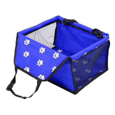 Foldable Car Pet Dog Seat Cover Oxford Fabric Pet Carrier Mesh Basket Blue