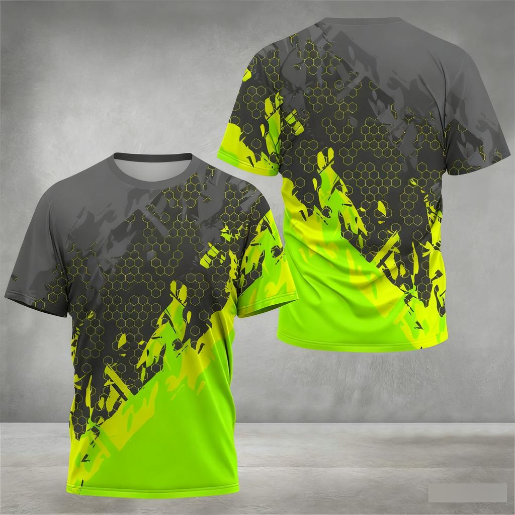 Summer, Outdoor Sports, Men's T-shirt, 3D Printing Design, Mountaineering, Trail Running,Casual Fashion,Quick Dry and Breathable