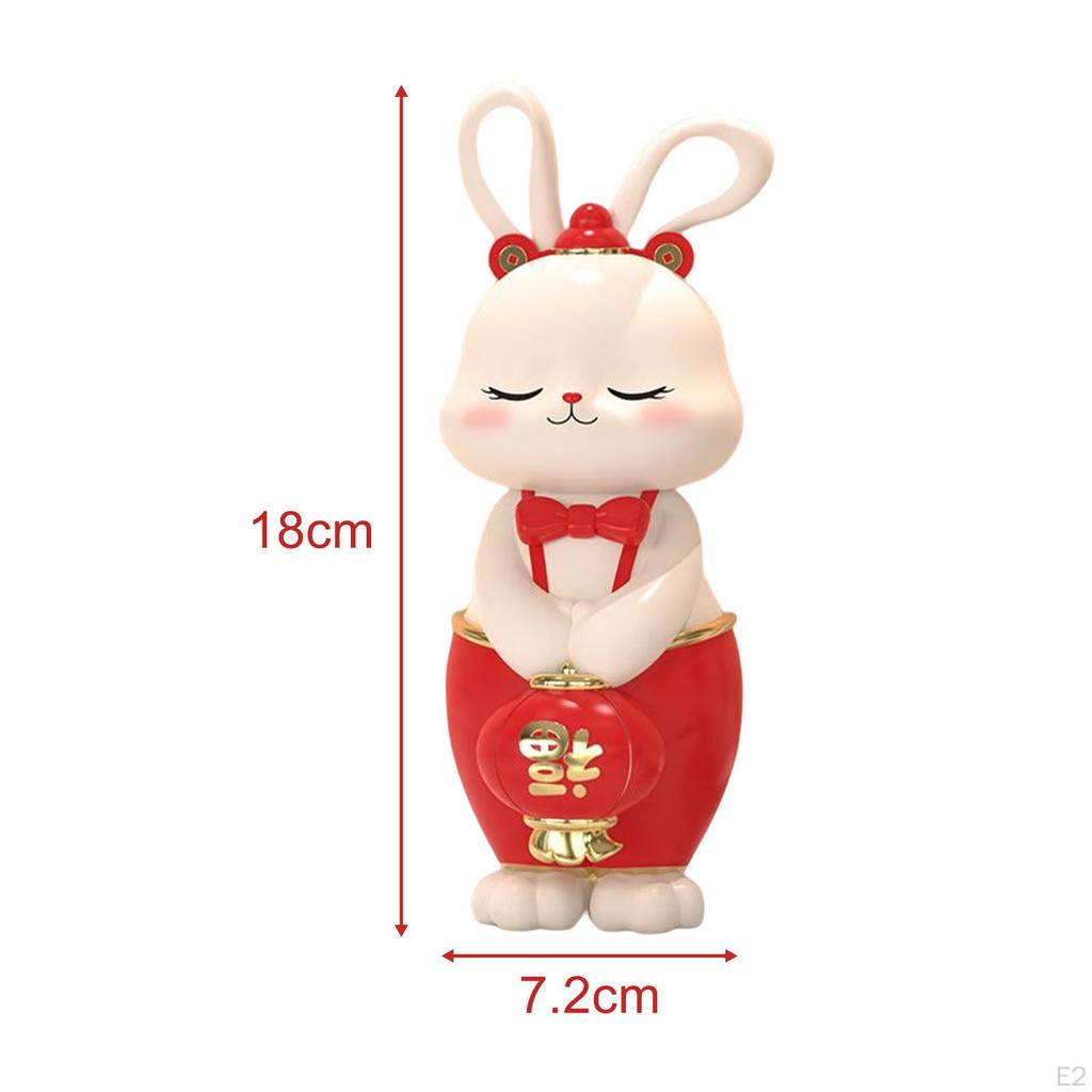 Statue, Ornament Craft Creative Cake Topper Bunny Figurine, Sculpture for Desk Shelf Cabinet