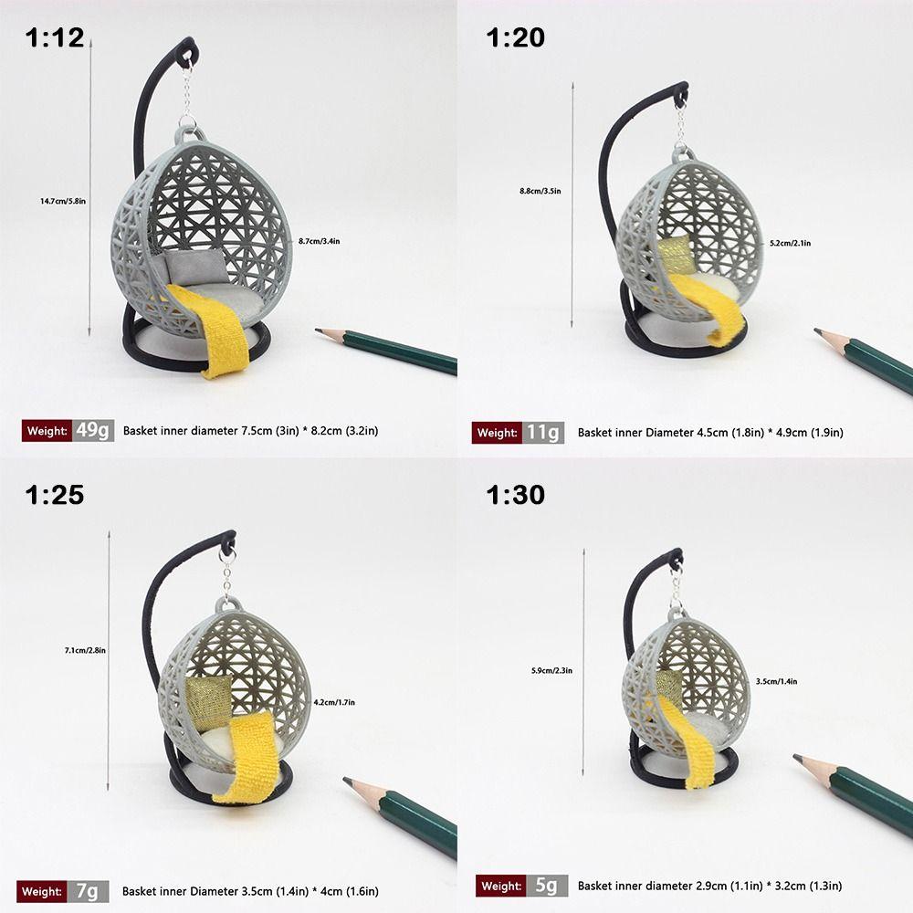 Scene Model Dollhouse Hanging Basket Chair White Dollhouse Accessories  Doll House Accessories