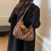 Vintage Leopard Print Tote Bag Women's Large Capacity Shoulder Bag Soft Leather Crossbody Bag