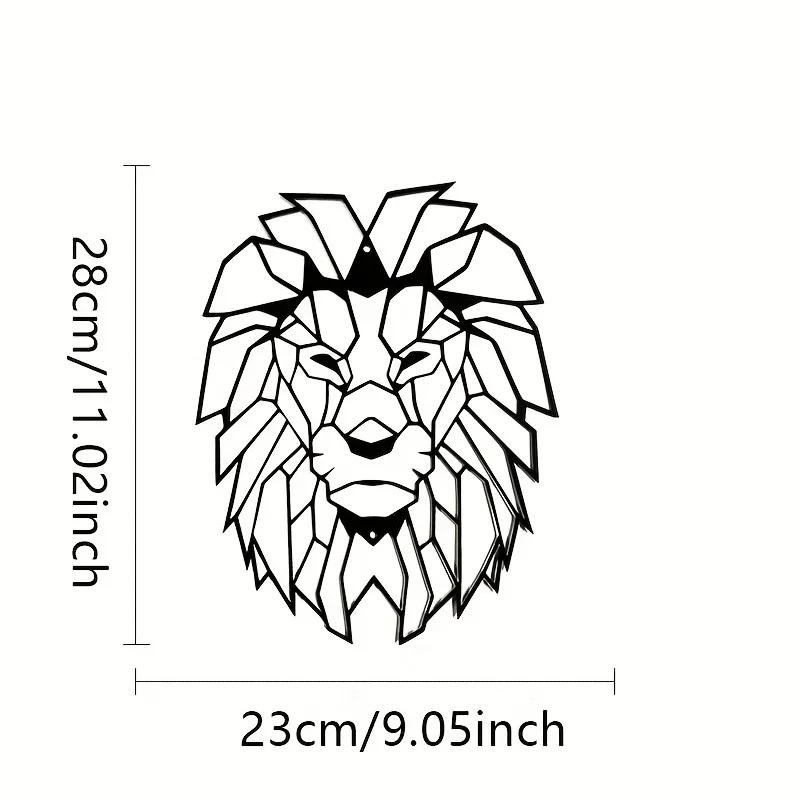 DDPNKL 1PC Metal Lion Wall Decoration, Lion Head Metal Wall Art, Lion Metal Wall Sculpture, Animal Metal Artwork Wall Sticker