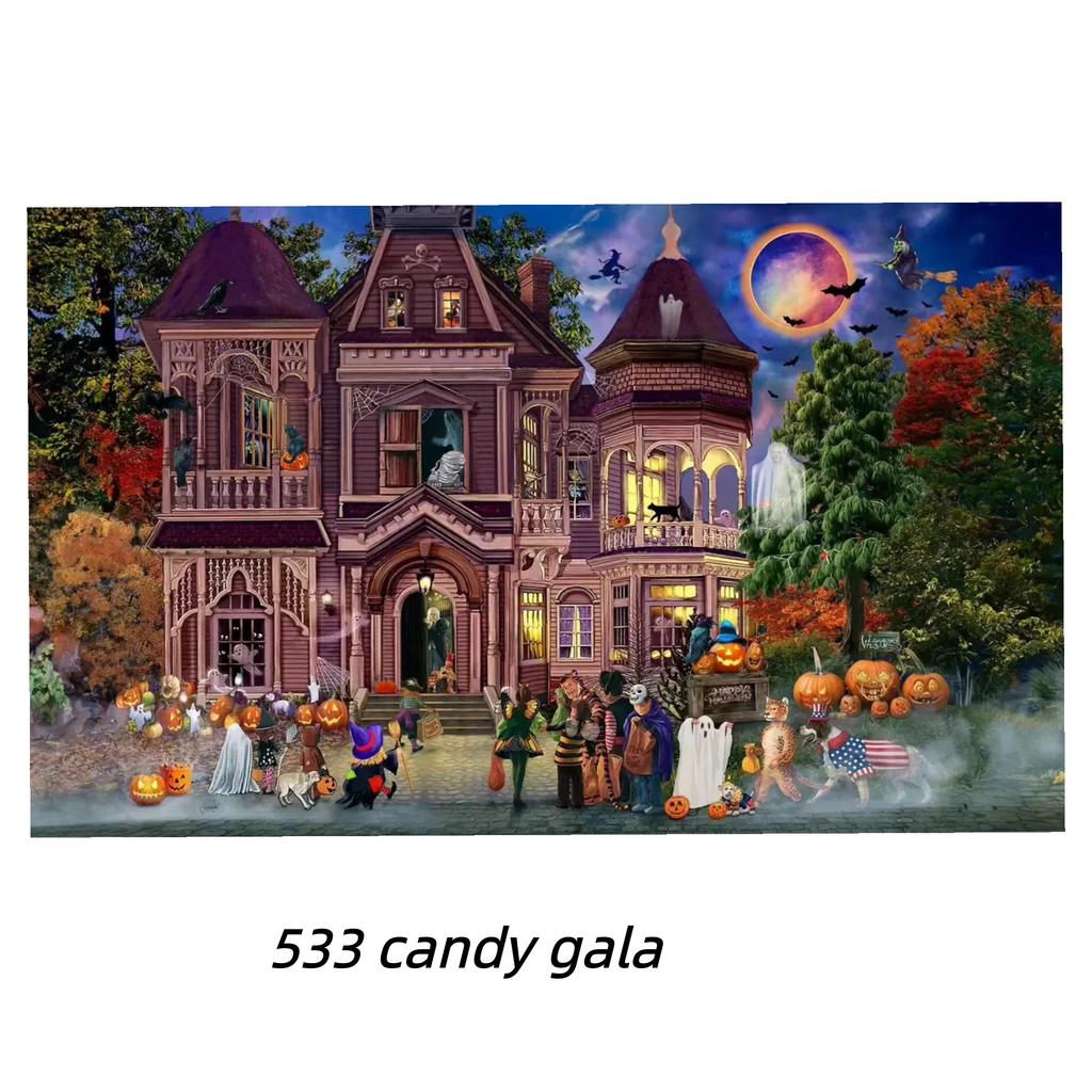 500 Parça Puzzle Kar Kaplı Kulübe Tatil Köyleri ile Sıcak Noel Sıcaklığını Tadın Parıldayan Tatil Süslemeleri Rahat Kış Arka Planları Kucakla