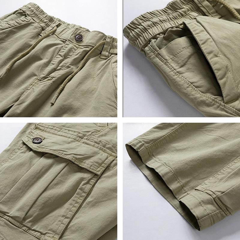 Herren Sommer Cargo Shorts Herren Mode Lässig Multi Taschen Shorts Hosen Elastische Taille Atmungsaktiv Jogging Shorts Herren