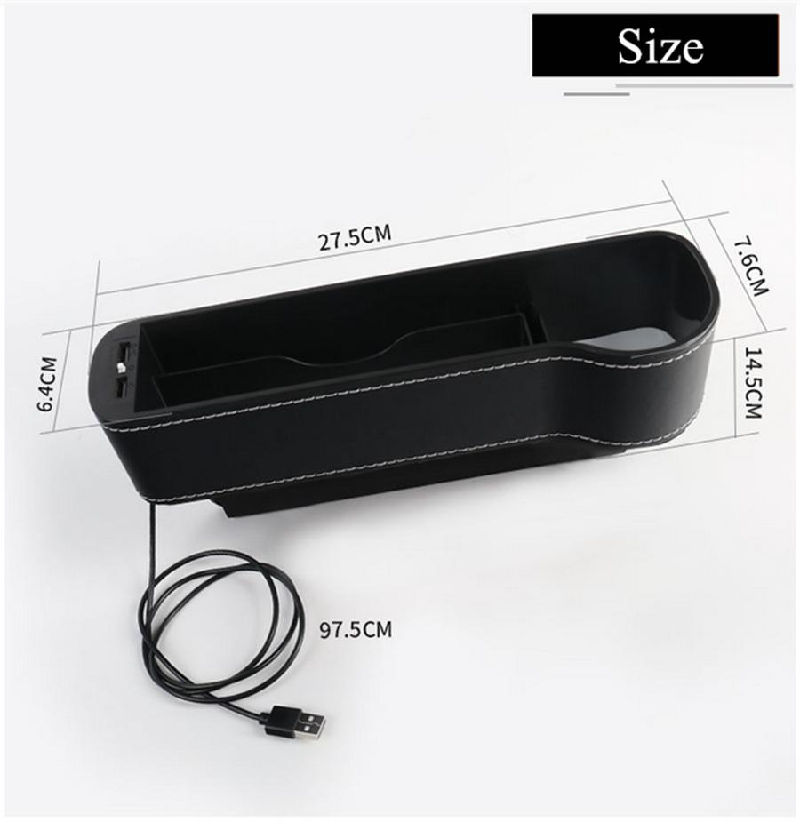 Right Side 7Colors LED Atmosphere Light Seat Crevice Storage Box Stowing Tidying