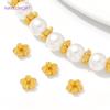 18K Gold Plated Brass Flower Spacer Beads For Jewelry Making,Separators For beads,Accessories For Bracelets,DIY Beading Supplies