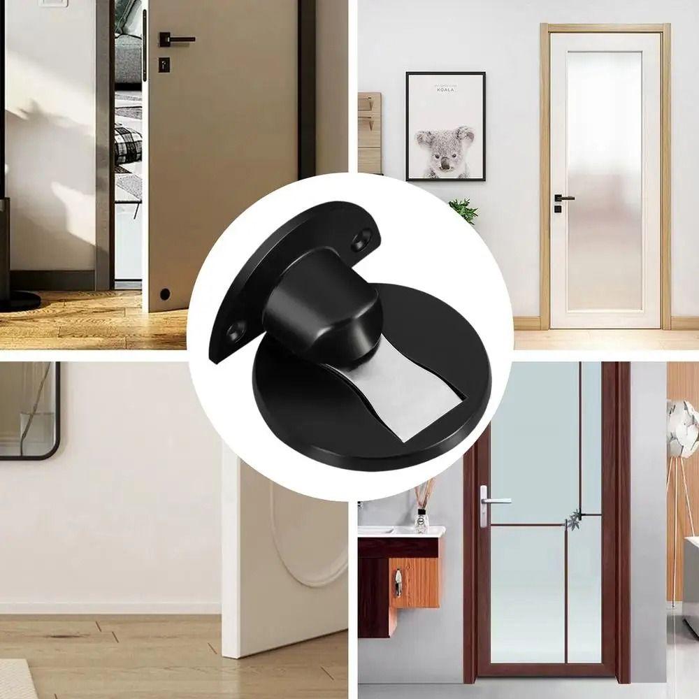No Drilling Adjustable Door Stop Zinc Zinc Zinc Alloy Invisible Door Stop Non-Punch Door Holder  Bedroom