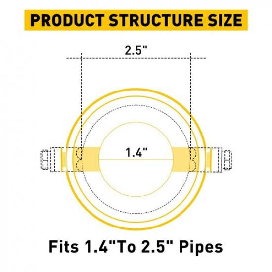 2X Auto Car Round Pipe Exhaust Tip Tail Throat Fit Muffler For 25" Inlet EOA