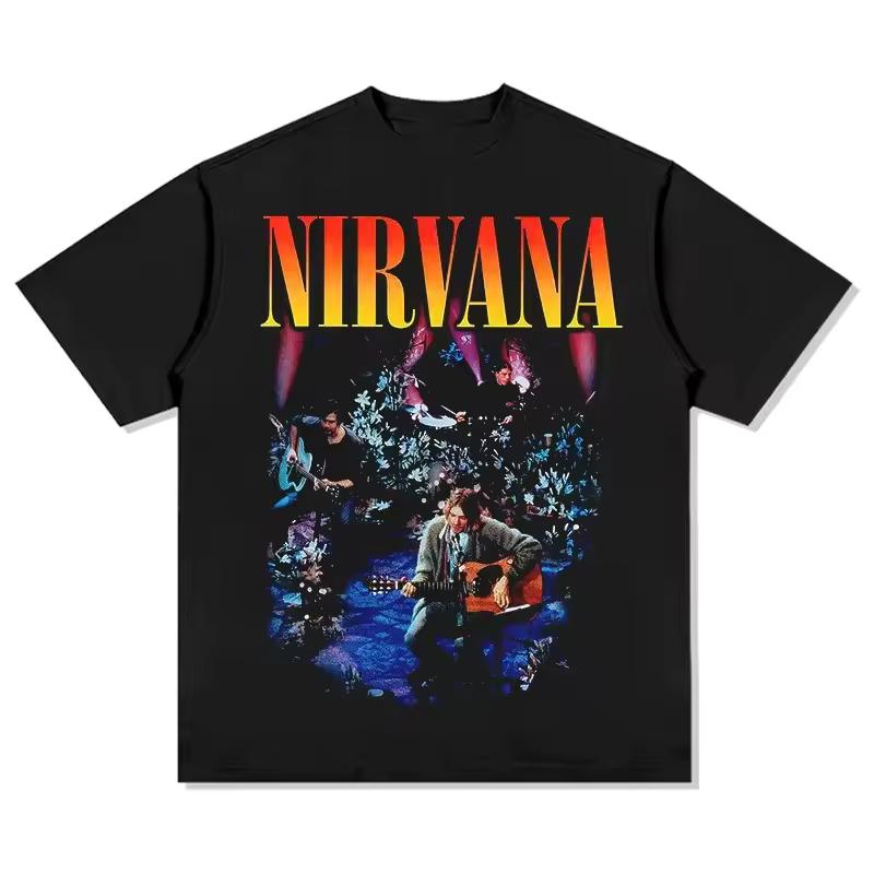 NIRVANA Metallica European and American Rock High Street Printed New T-shirt Casual T-shirt Suitable for Both Men and Women