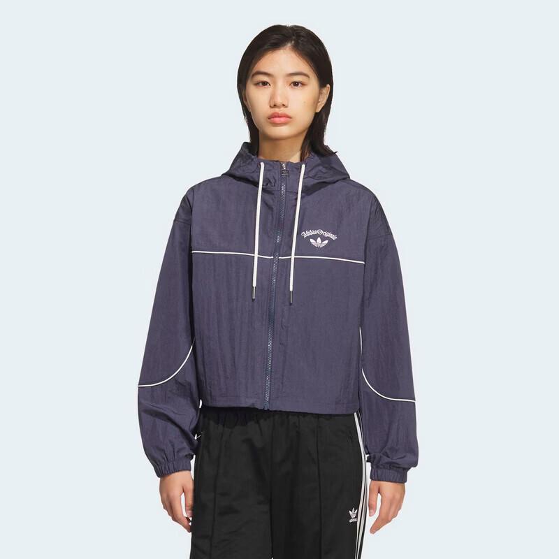 Adidas Women s Hooded Plain Weave Windbreaker Jacket L