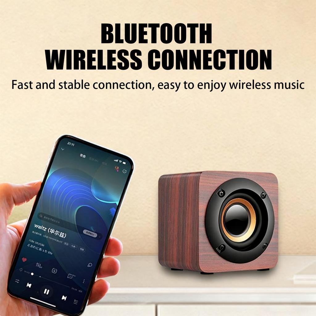 Personalized Customized Wireless Bluetooth Square Wooden Speaker