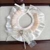 Pearl Bow Pet Bow Collar Hat Collar Set Pet Party Outfit Durable Pet Birthday Accessory Set  Pet